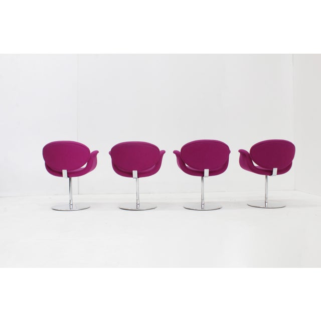 Vintage Little Tulip Swivel Dining Room Chairs by Pierre Paulin for Artifort, 1990s, Set of 4 For Sale - Image 3 of 11