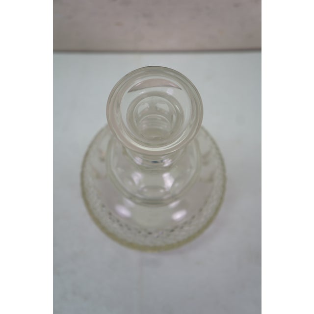 Glass Vintage American Faceted Cut Crystal Liquor Wine Bar Bottle Decanter For Sale - Image 7 of 17