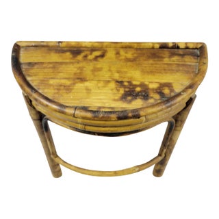 Vintage Bamboo Demilune Display Stand For Sale