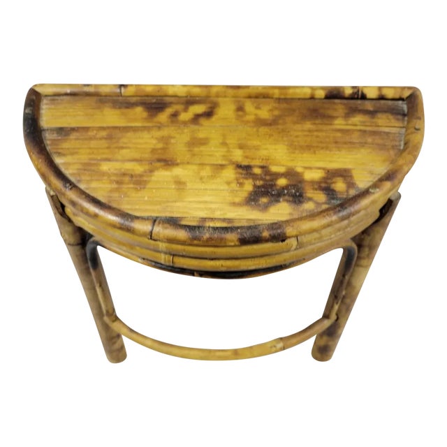 Vintage Bamboo Demilune Display Stand For Sale