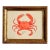 Original Hand-Painted Orange Crab Painting, Framed in a Vintage Frame For Sale