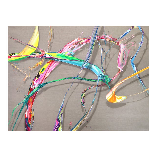 Av_1012 - Colorful Textured Contemporary Abstract Painting on Linen Original Artwork by Alex Voinea For Sale