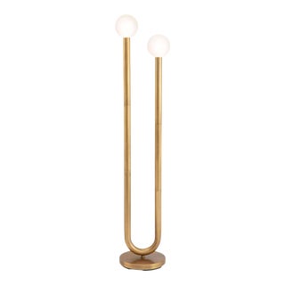 Regina Andrew Happy Steel Floor Lamp, Natural Brass For Sale
