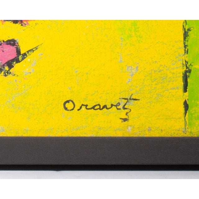 Orange Abstract Oil on Canvas Painting of a Nude Figure by Oravetz For Sale - Image 8 of 8