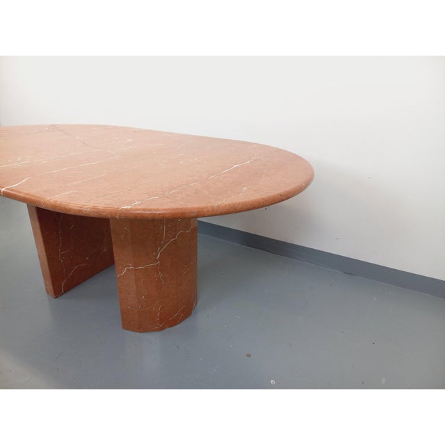 Vintage Oval Dining Table in Pink Marble, 1970s For Sale - Image 13 of 18