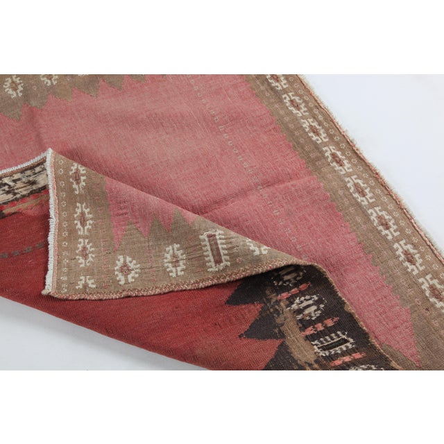 1940s Vintage Red Tones Old Sofrah Floor Kilim Rug For Sale - Image 10 of 12