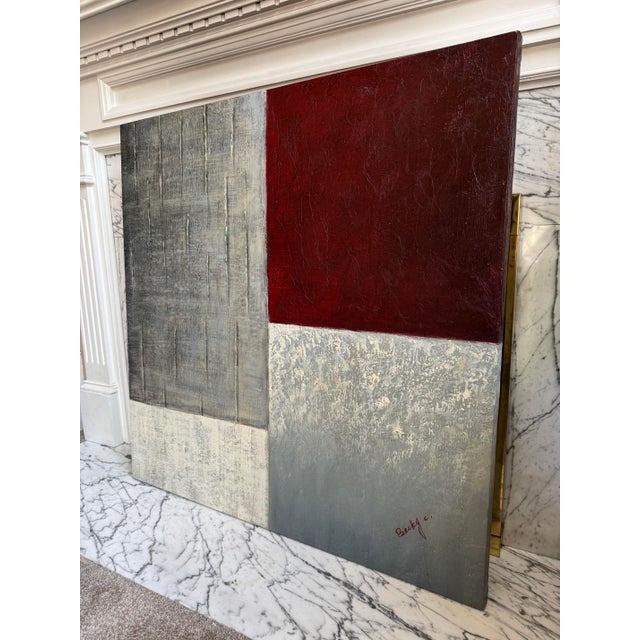 Original Signed Abstract Painting by Becky C. – 42 X 42 Inches – One-of-a-Kind Color Block on Cloth For Sale In Cincinnati - Image 6 of 12