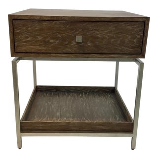 Studio a Oak and Silver Alexander Side Table For Sale