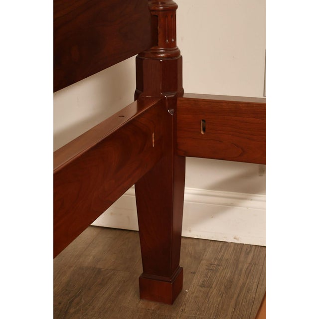 Stickley Queen Size Cherry Rice Carved Poster Bed For Sale - Image 9 of 18