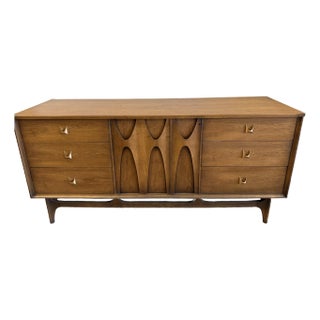 1960s Mid Century Modern Broyhill Brasilia 9 Drawer Chest Credenza Dresser For Sale