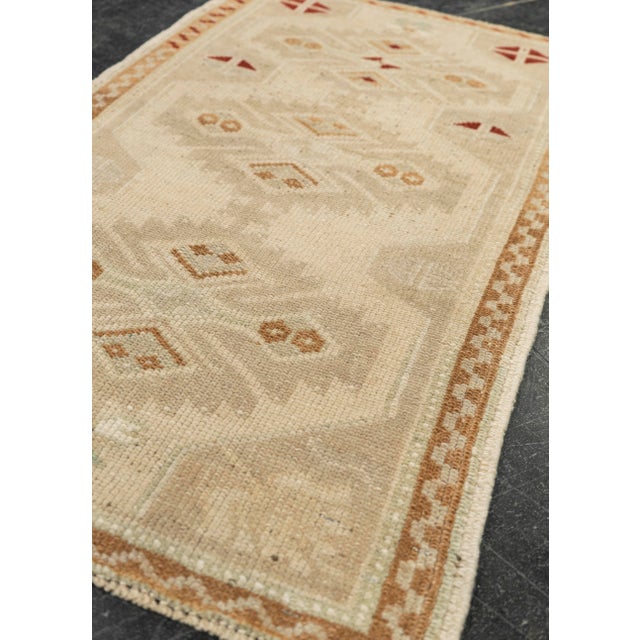 Textile Turkish Mini Rug Oriental Hand Knotted Vintage Rug 1'10" x 2'10" #21045 For Sale - Image 7 of 8