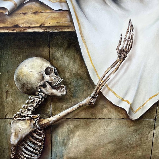 Joseph Laureys, Surrealist Scene, 1970s, Oil on Panel For Sale - Image 15 of 18