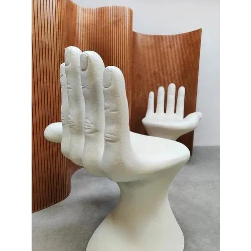 New Design Fiber Hand-Chair Fiberglass Hand-Chair ‘Ivory White For Sale - Image 5 of 5