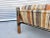 Brown 1970s Vintage Brutalist Wood, Brass, and Striped Upholstered Sofa For Sale - Image 8 of 12