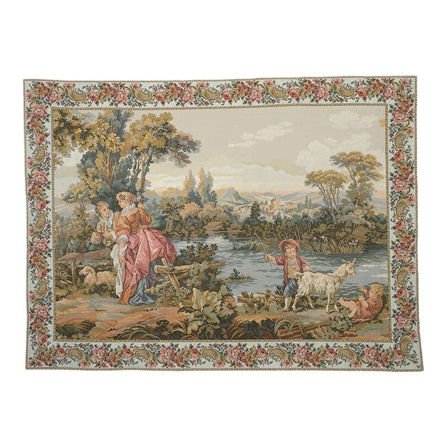 On the Riverbank Loom Woven Tapestry - 120 X 162 Cm (3'11" X 5'4") - Requires Rod Size 4 For Sale