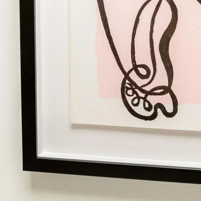 1960s Vintage Figurative Black Line Print by Jean Negulesco, Pink For Sale - Image 5 of 6