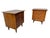 Elevate your bedroom with this stunning pair of Mid-Century Modern Kent Coffey “The Greenbrier” walnut nightstands....