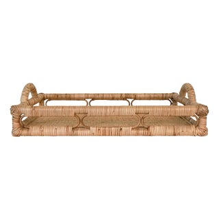 Matthew Izzo Home - Tatum Rattan Serving Tray For Sale