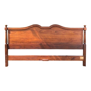 1950s Traditional Kindel King Fruitwood Headboard and Bed Frame For Sale