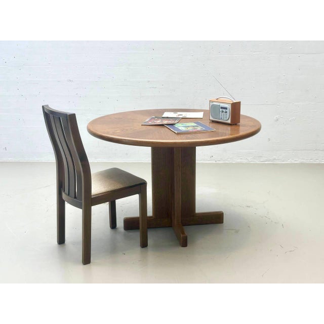 Vintage Round Dining Table in Oak, 1970s For Sale - Image 16 of 16