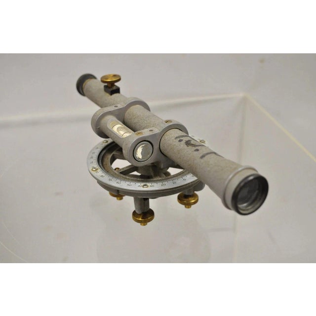 Early 20th Century Vintage David White Instrument Surveying Equipment Plane Utility Level Oak Case For Sale - Image 5 of 12