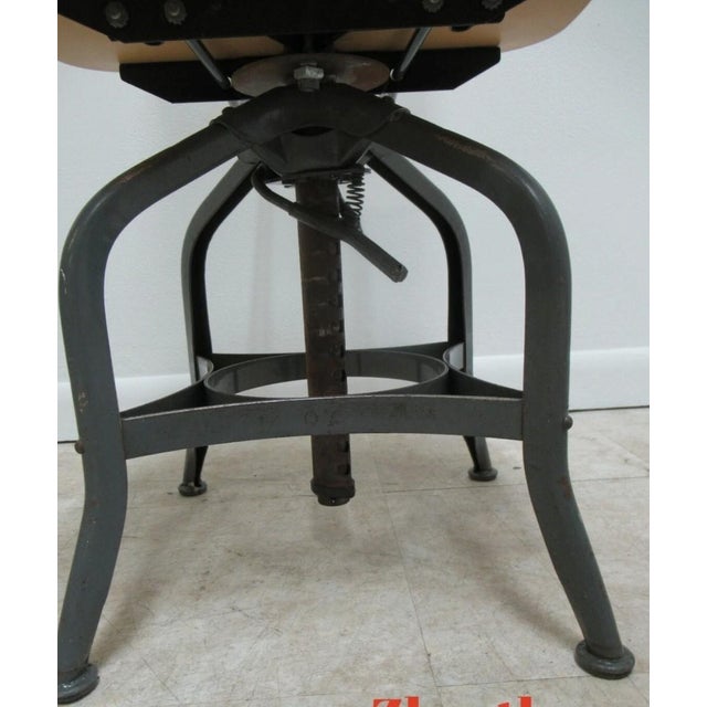 Industrial Vintage Toledo Drafting Industrial Small Counter Swivel Bar Stool Chair AAA For Sale - Image 3 of 12