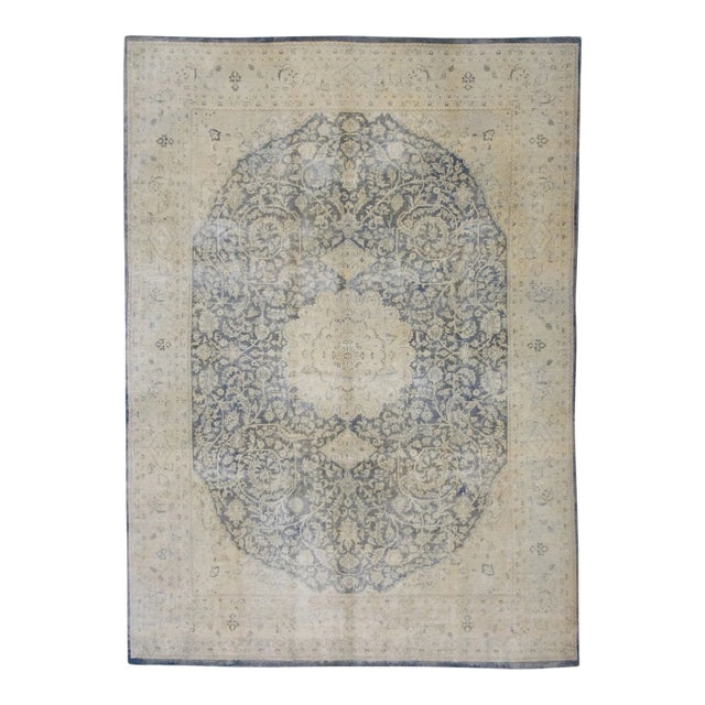 1960s Vintage Gray & Beige Rug For Sale