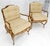 Faux Bamboo Horn Shape Legs New Linen Upholstery Lounge Chairs For Sale - Image 6 of 8