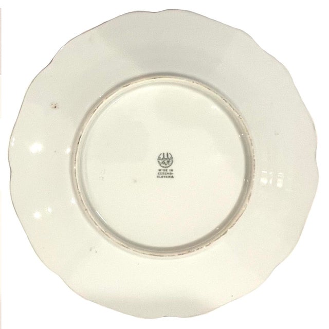 1940's Gold Encrusted Medallion Service Plate Pair by H & C Schlaggenwald For Sale - Image 9 of 10