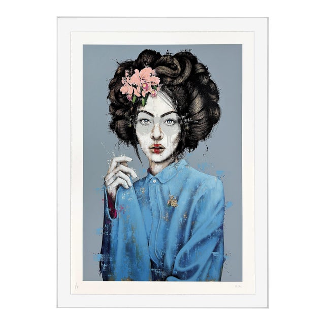 Fin Dac, Mossiae (White Gold Leaf), Unique Hand Finished Screen Print, 2022 For Sale