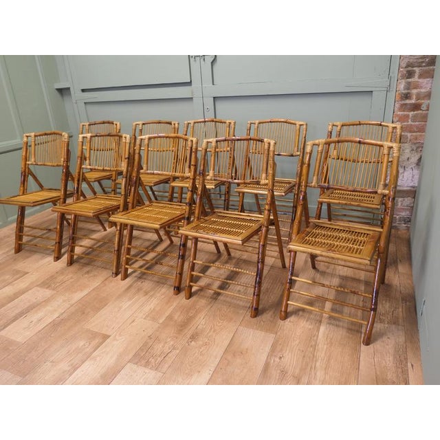 Large Bamboo Plantation Dining Chairs, 1970, Set of 10 For Sale - Image 6 of 8