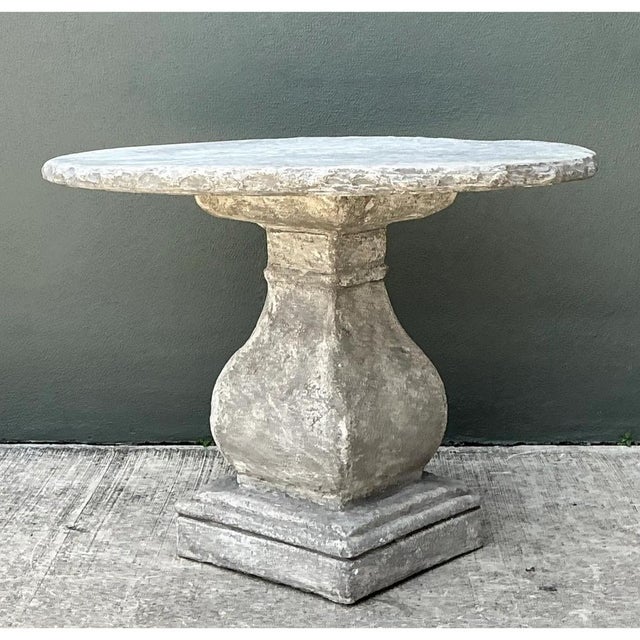 Late 20th Century Vintage Cement Pedestal Table For Sale - Image 5 of 12