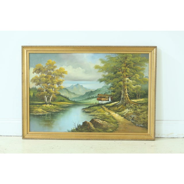Bengel Artist Signed Framed Landscape Oil Painting on Canvas For Sale - Image 9 of 9