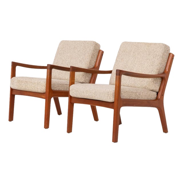 Senator Easy Chairs by Ole Wanscher for France & Son, Set of 2 For Sale