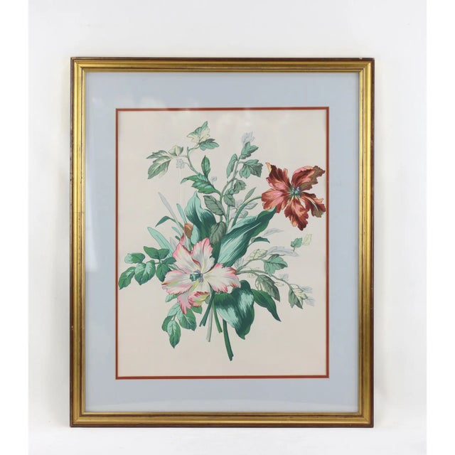White Hand-Painted Watercolor Flower Specimen Painting For Sale - Image 8 of 9
