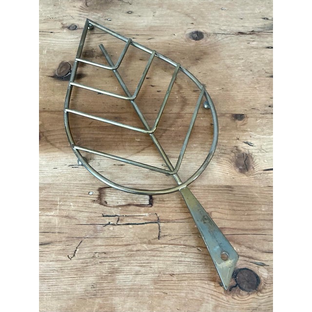 Brass Vintage Italian Brass Leaf Trivet - 195 For Sale - Image 8 of 12