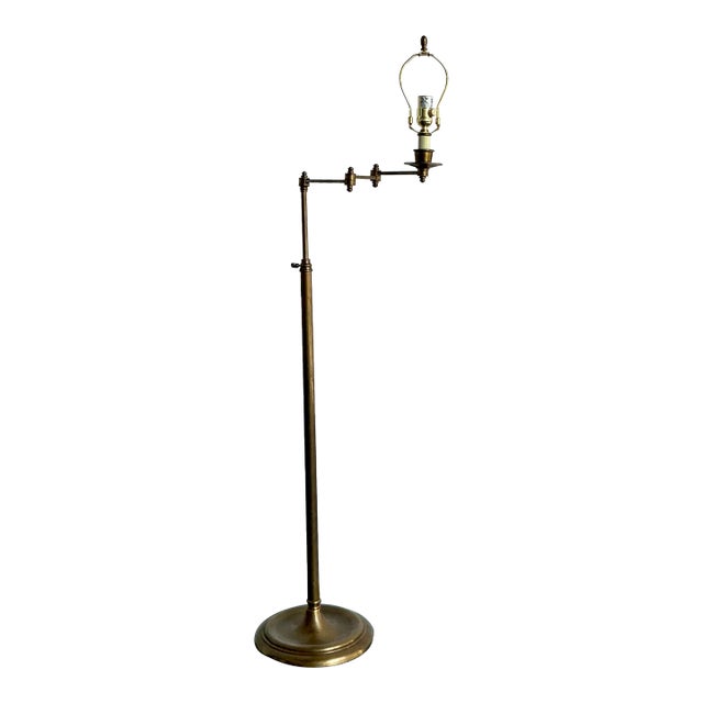 Vintage Regency Brass Articulated Floor Lamp For Sale