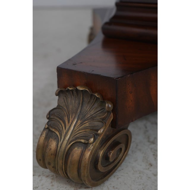 Brown Maitland Smith Mahogany Inlaid Double Pedestal Dining Table For Sale - Image 8 of 18