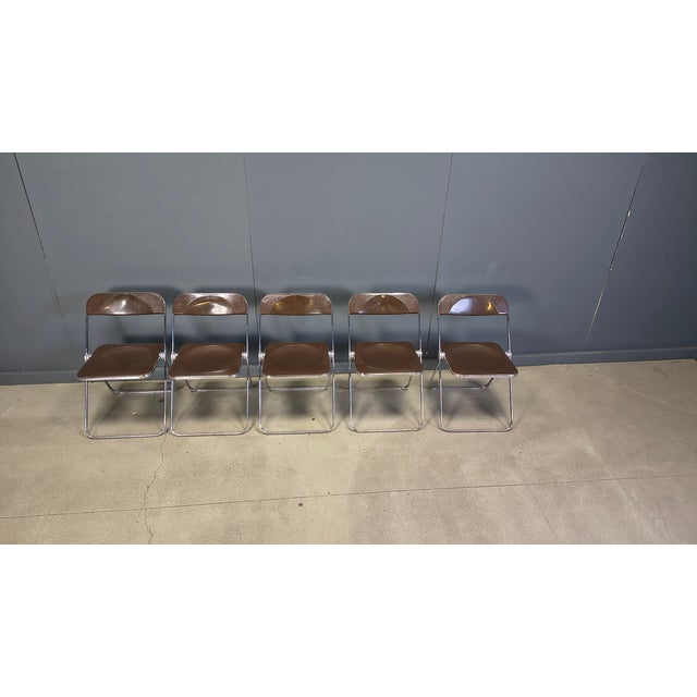 Vintage Plia Folding Chairs by Giancarlo Piretti for Castelli, 1970s, Set of 5 For Sale - Image 9 of 12