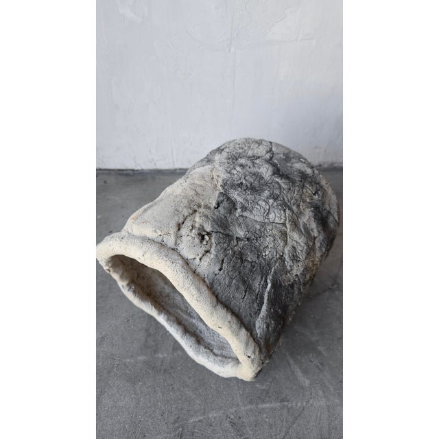 13" Mid Century Rough Hewn Organic Ceramic Planter For Sale - Image 4 of 10