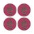 Thistle And Snake Pink Vegan Leather Round Pebble Placemat, Set of 4 For Sale - Image 4 of 5