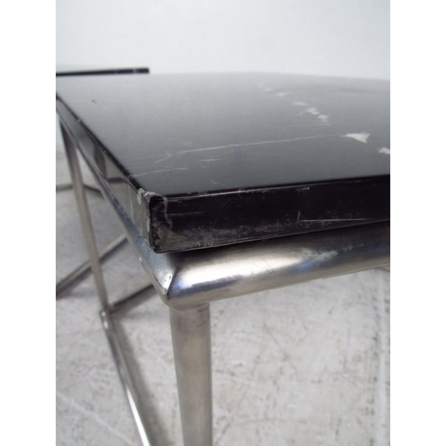 1970s Mid-Century Marble-Top Side Tables - a Pair For Sale - Image 5 of 12