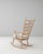 French 20th Century French Spindle-Back Oak Rocking Chair with Bouclé Cushions For Sale - Image 3 of 18