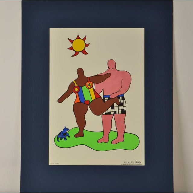 Two brightly coloured 8-colour screen prints by artist Niki de Saint Phalle features a Nana figures, the artist s...