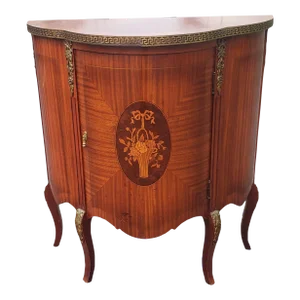 Louis XV Style Ormolu and Marquetry Kingwood and Satinwood Side Cabinet