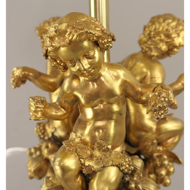 Bronze Bacchus Putti Table Lamp, 1900s For Sale - Image 6 of 14