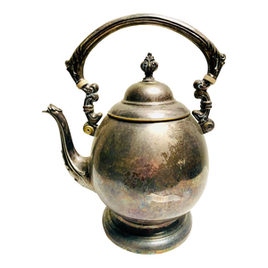 Antique 1880’s Silver-Plated Brass Gooseneck Tea Pot
