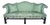 Custom George III Mahogany Camel Back Sofa With Damask Silk Upholstery For Sale