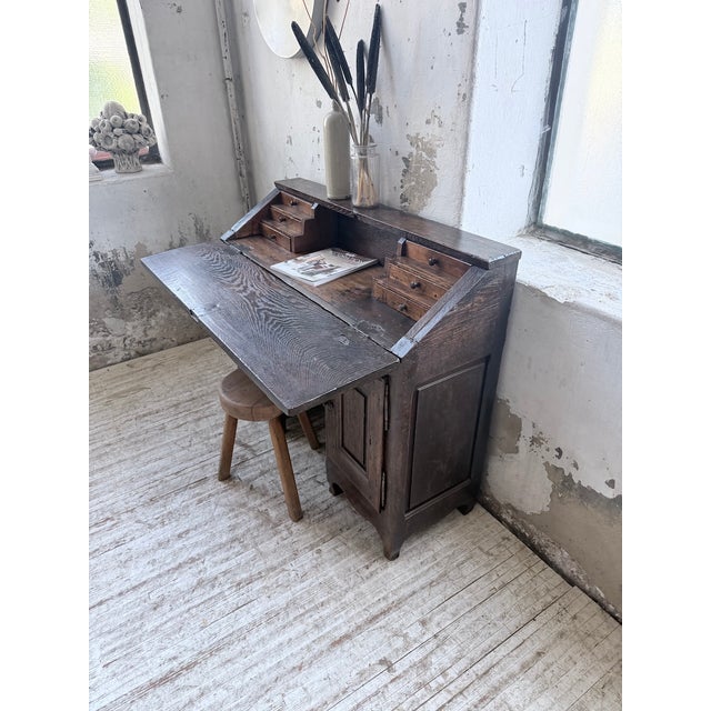 Folk Art Oak Secretary Desk, 19th Century For Sale - Image 13 of 18