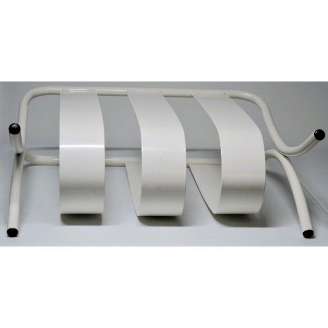 1980s 1980s Amisco White Metal Magazine Rack Holder For Sale - Image 5 of 6